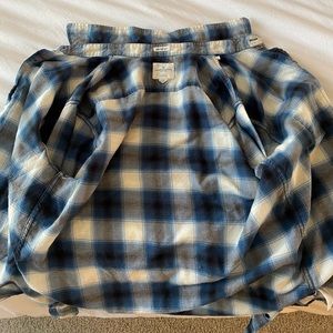 American Eagle Super Soft Blue Flannel Long sleeved Shirt